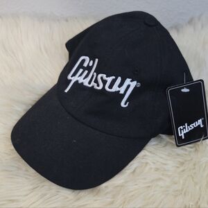 Gibson Guitars Black Flexfit Hat White Script Logo